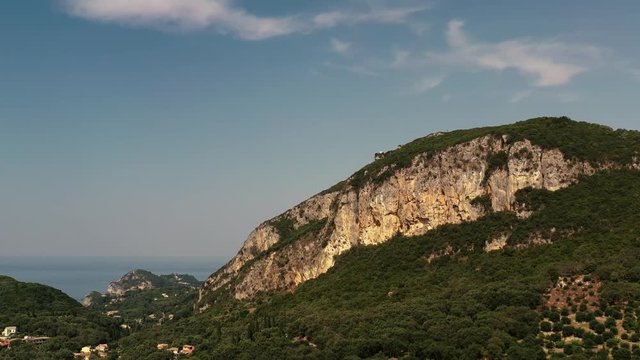 Beautiful Aerial Landscape of mountains in Corfu, Geece