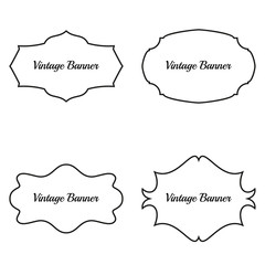 Set of vintage vector frames. Old fashion banners on white background.