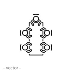 concilium icon, business meeting, conference thin line symbol for web and mobile phone on white background - editable stroke vector illustration eps10