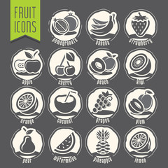 Ready design fruit icon set