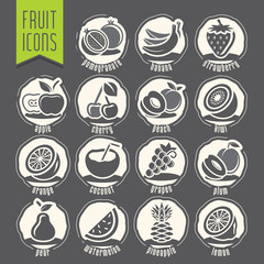 Naklejka premium Ready design fruit icon set