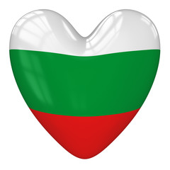 Bulgaria flag heart. 3d rendering.
