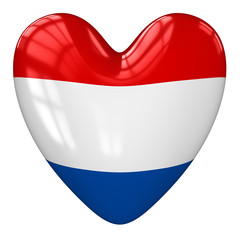 Luxembourg flag heart. 3d rendering.