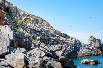 Portovenere, Italy. Seaside village with the famous gulf of poets that inspired the poems of Byron,...