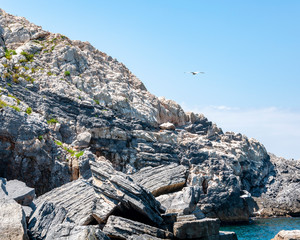 Portovenere, Italy. Seaside village with the famous gulf of poets that inspired the poems of Byron,...