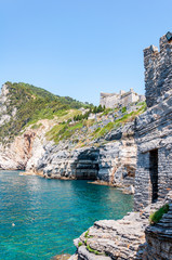 Portovenere, Italy. Seaside village with the gulf of poets that inspired the poems of Byron, a...
