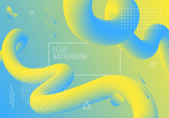 Vector geometric background with modern fluid shapes. Dynamical abstract gradient flowing forms.