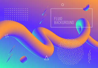 Vector geometric background with modern fluid shapes. Dynamical abstract gradient flowing forms.