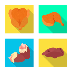 Vector illustration of product and poultry icon. Collection of product and agriculture stock vector illustration.
