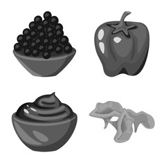 Isolated object of spices and aroma logo. Set of spices and product vector icon for stock.