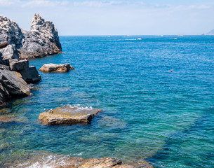 Portovenere, Italy. Seaside village with the famous gulf of poets that inspired the poems of Byron,...
