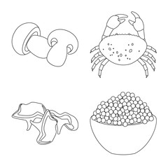 Vector design of seasonin and ingredient logo. Set of seasonin and aroma stock vector illustration.