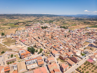 Obraz premium View of the old town Gandesa, Catalonia, Spain. Drone aerial photo
