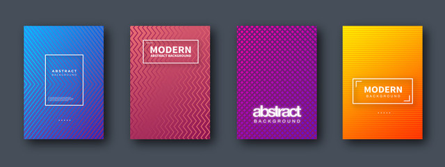 Set of brochure, annual report, flyer design templates. Vector illustrations for business presentation, business paper, corporate document cover and layout template designs