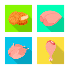 Isolated object of product and poultry sign. Set of product and agriculture stock vector illustration.