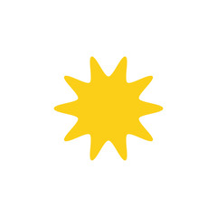 Sun. Sun yellow icon. Sun vector icon isolated on white background