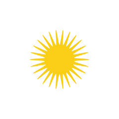 Sun. Sun yellow icon. Sun vector icon isolated on white background