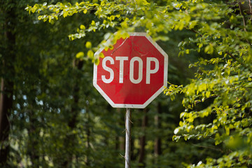 stop road sign