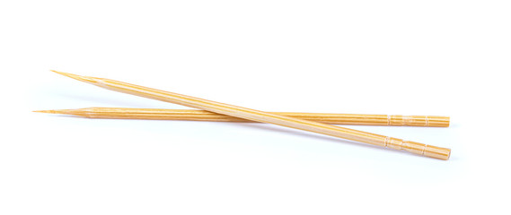 Wooden Toothpicks isolated on white backgrond. full depth of field