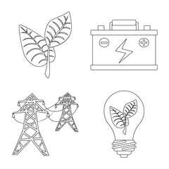 Vector illustration of innovation and technology sign. Set of innovation and nature vector icon for stock.