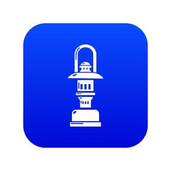 Oil lamp icon blue vector isolated on white background