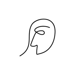 one line, face, woman icon. Element of woman in thin one line icon