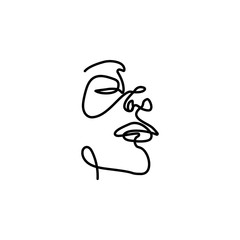 one line, face, woman icon. Element of woman in thin one line icon