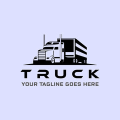 Truck silhouette abstract logo template vector , vintage logo