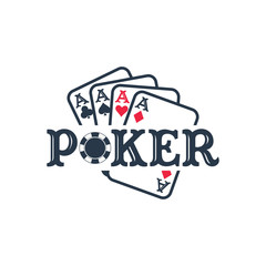 Fototapeta na wymiar Poker Logo design inspiration with gambling card