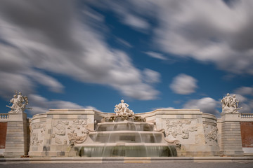 Fototapeta premium old big baroque fountain made of white marble