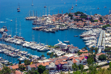aerial view of the Marmaris Marina, Mugla, Turkey