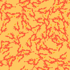 UFO camouflage of various shades of orange and red colors