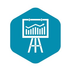 Flipchart with marketing data icon. Simple illustration of flipchart with marketing data vector icon for web