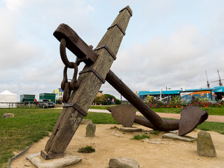 huge rusty anchor in the city of Saint Malo