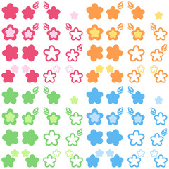 ４色花マークセット1