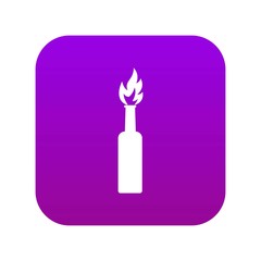 Burning bottle icon digital purple for any design isolated on white vector illustration