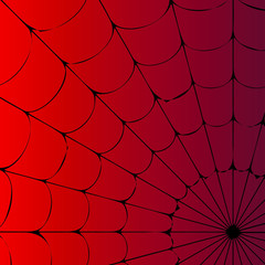 Cobweb on red background - obrazy, fototapety, plakaty