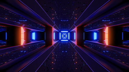 futuristice scifi alien tunnel wallpaper 3d rendering