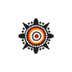 Aboriginal art dots painting icon logo design template