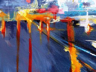 Abstract background colorful oil paint multi colors paint brush.