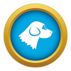 Beagle dog icon blue vector isolated on white background for any design