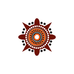Aboriginal art dots painting icon logo design template