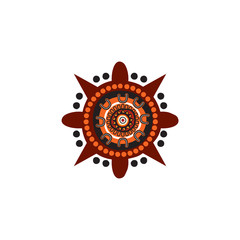 Aboriginal art dots painting icon logo design template