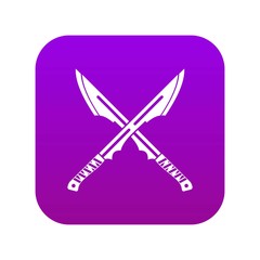 Japanese tanto daggers icon digital purple for any design isolated on white vector illustration