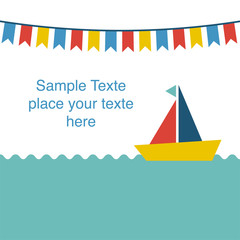 Sea boat child card 