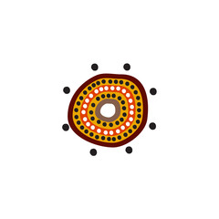 Aboriginal art dots painting icon logo design template