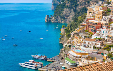 Fototapeta na wymiar Beautiful Positano, Amalfi Coast in Campania, Italy.