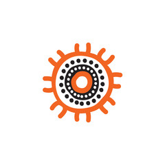 Aboriginal art dots painting icon logo design template