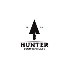 Hunter logo design vector template