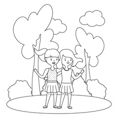 Teenage girls friends design vector illustrator
